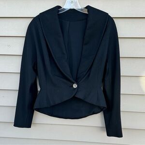 Vintage 1940s? wool peplum jacket blazer black PLEASE READ DESCRIPTION
